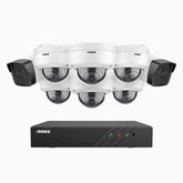 H500 - 3K 8 Channel PoE Security System with 2 Bullet & 6 Dome Cameras, EXIR 2.0 Night Vision, Built-in Mic & SD Card Slot, RTSP Supported, Works with Alexa ,IP67 Waterproof, RTSP Supported